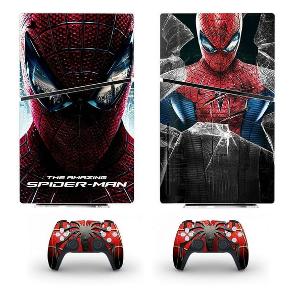 Playstation 5 Slim Ps5 Slim The Amazing Spider Man Skin Decal And Controller Stickers Set, Scratch-resistant (Disk)