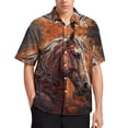 thumbnail image 2 of Camisas con estampado digital de animales y caballos para hombre, camisas hawaianas holgadas informales de manga corta para playa, blusas de gran tamaño para hombre, 2 of 5