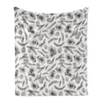 thumbnail image 1 of Pine Cone Soft Flannel Fleece Throw Blanket, Botanical Branches Nature Mother Earth Growth Monochrome Style Pattern, Cozy Plush for Indoor and Outdoor Use, 70" x 90", Dark Taupe White, by Ambesonne, 1 of 6
