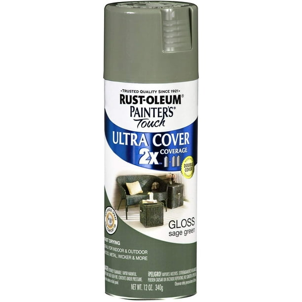 Painter's Touch 2X 12 Oz Sage Green Cover Spray Paint Gloss [Set of 6