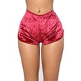 thumbnail image 4 of Aunavey Women's Velvet 2 Piece Outfit Spaghetti Strap Sleeveless Crop Top+ Shorts Set, 4 of 6