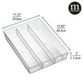 thumbnail image 3 of mDesign Plastic 3-Section Drawer Kitchen Utensil Organizer Tray, 2 Pack, Clear, 3 of 7