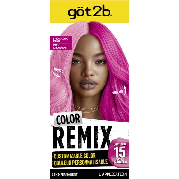 got2b Color Remix, Customizable Semi-Permanent Hair Color, 093 Shocking Pink, 1 Application