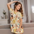 thumbnail image 3 of Sikiie Summer Travel Print Women's Short-sleeved Nightdress, Round Neck Pullover Nightdress Pajamas Summer Home Wear, 3 of 6