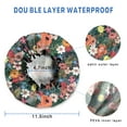 thumbnail image 3 of Shower Caps,Pioneer Flower Floral Print Pattern Waterproof Shower Cap for Women 4 Pieces,Double Reusable Hair Cover for Shower PEVA Elastic Stretch Hem, 3 of 7
