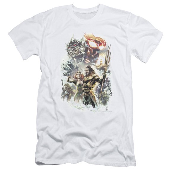 Aquaman Movie King Of Atlantis S/S Adult 30/1 T-Shirt White