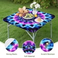 thumbnail image 4 of Colorful Tie Dye Mandala Pattern Square Fitted Tablecloth with Elastic Edge,Square Table Cover,Washable Elastic Table Cover for Home Kitchen Party Decor 34"x34", 4 of 6