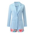 thumbnail image 4 of LYXSSBYX Womens Blazer Jacket with Shorts Women Solid Long Sleeve Cardigan Coat Pocket Shorts Suit, 4 of 9