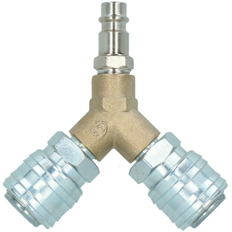 Pneumatic Tee T piece male Stud to hose tube inline push fit connector air line 