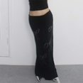 thumbnail image 4 of Plus Size Dresses Vintage Print Drawstring Lace Up Skirt Sweet A Line Midi Slimming Spring Dress Black M, 4 of 4
