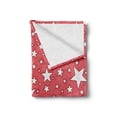 thumbnail image 2 of Coral Soft Flannel Fleece Throw Blanket, Big and Small Star Burst Youthful Energetic Celebration Design, Cozy Plush for Indoor and Outdoor Use, 60" x 80", Coral Red White, by Ambesonne, 2 of 6