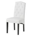 thumbnail image 5 of BTMWAY Dining Chairs Set of 2, PU Leather Leisure Chairs with Solid Wood Legs and Nailed Trim, Classic High Back Dining Chair Tufted Padded Dining Seating for Dining Room Kitchen Living Room, White, 5 of 12