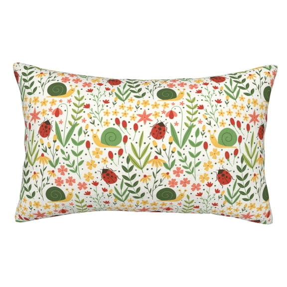 Vsdgher Ladybug And Wild Flowers Pillow Cases, Pillow Covers - suit sofa or office-14"x20"