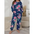 thumbnail image 6 of Cueply Womens Plus Size Pajama Set Long Sleeve Pjs for Women Soft Sleepwear Loungewear Nightwear With Pockets, 6 of 7
