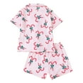 thumbnail image 3 of MEZZALL Outfit Sets Santa Claus Girls Short Sleeve Shirts Shorts And Printed Robe Soft Sleep All Seasons Toddler Kids Leisure Cozy Clothes Sets, 3 of 9