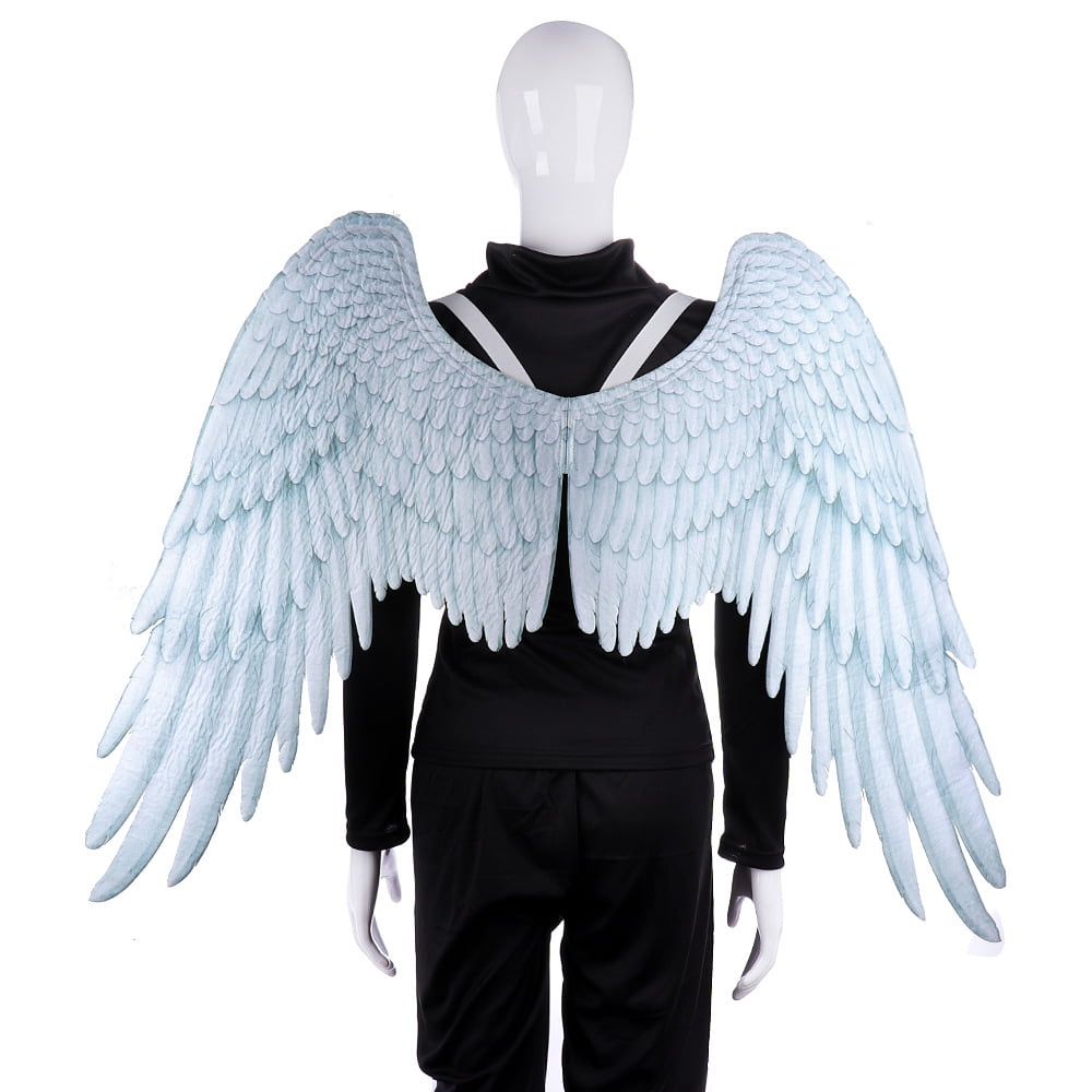 Metallic Rainbow Feather Angel Wings Fairy Princess Fancy Dress Party Costume Ac 