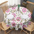 thumbnail image 3 of Pioneer Flower Floral Print Pattern Round Tablecloth 60"x60",Wrinkle Wipeable Table Cloth for Kitchen Dining Room Picnic Patio Party, 3 of 6
