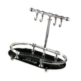 thumbnail image 4 of Soporte de joyería Soporte Bandeja de joyería Bandeja de tocador con 4 ganchos Plato de anillo para collares Pendientes de perfume Relojes Regalo de Negro, 4 of 8