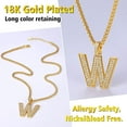 FindChic Bling 18K Gold Plated R Initial Letter Pendant Necklace on