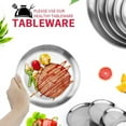 thumbnail image 6 of Stainless Steel Dinner Plate Camping Tableware Dinner Plate Salad Plate Food Container Holder Dish Round Tray Mess Plate,23cm, 6 of 14