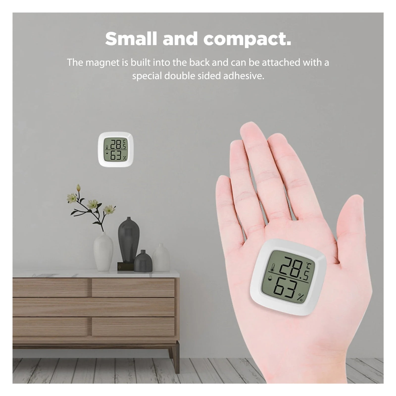 Humidity Monitor with Magnetic Suction LCD Digital Weather Station Temperature Tester Gauge - ℉