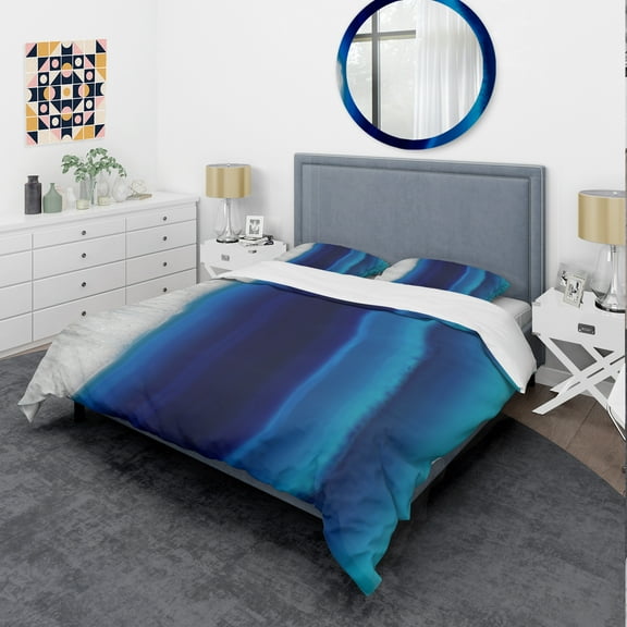 Designart 'Stone of blue agate crystal' Stone Duvet Cover Set