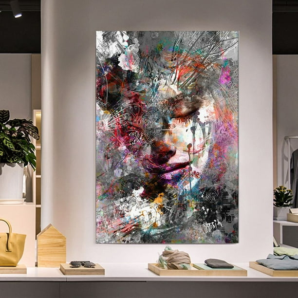 yingyy Abstract Portrait Huile Peinture Impression Toile Abstraite