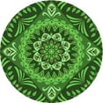 thumbnail image 1 of Ahgly Tapis Rond Lavable en Machine Intérieur Transitionnel Vert Émeraude Profond, 8 Pieds Rond, 1 of 7