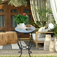 thumbnail image 3 of Outdoor Mosaic Side Table - 14'' Small Patio Outdoor Table Indoor Folding Round End Table with Plant Stand for Bistro Balcony Garden, 3 of 7