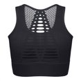 thumbnail image 4 of Women's Seamless Sports Bra Mesh Breathable Openwork Athletic Workout Tank Tops Longline Gym Fitness Running Yoga Tops, 4 of 5