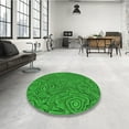 thumbnail image 3 of Ahgly Company Indoor Round Patterned Green Area Rugs, 3' Round, 3 of 6