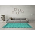 thumbnail image 3 of Ahgly Company Machine Washable Indoor Rectangle Oriental Turquoise Blue Industrial Area Rugs, 8' x 12', 3 of 4