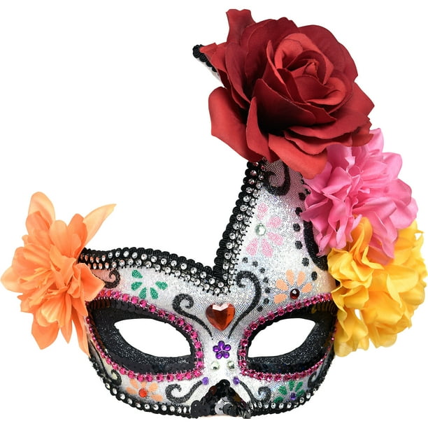 Amscan Floral Sugar Skull Masquerade Mask Day of the Dead Halloween