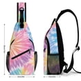 thumbnail image 2 of Full Print Chest Bag 8×15in Outer Large Bag On Both Sides Of Mesh Bag Inside Pocket Design Sponge Pad Shoulder Strap Tie-dye Pattern Rainbow Colors Tie-dye Background_2, 2 of 8