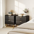 thumbnail image 2 of HOMCOM Nightstand Set of 2, Bedside Table, Side Table with 2 Drawers, Black, 2 of 10