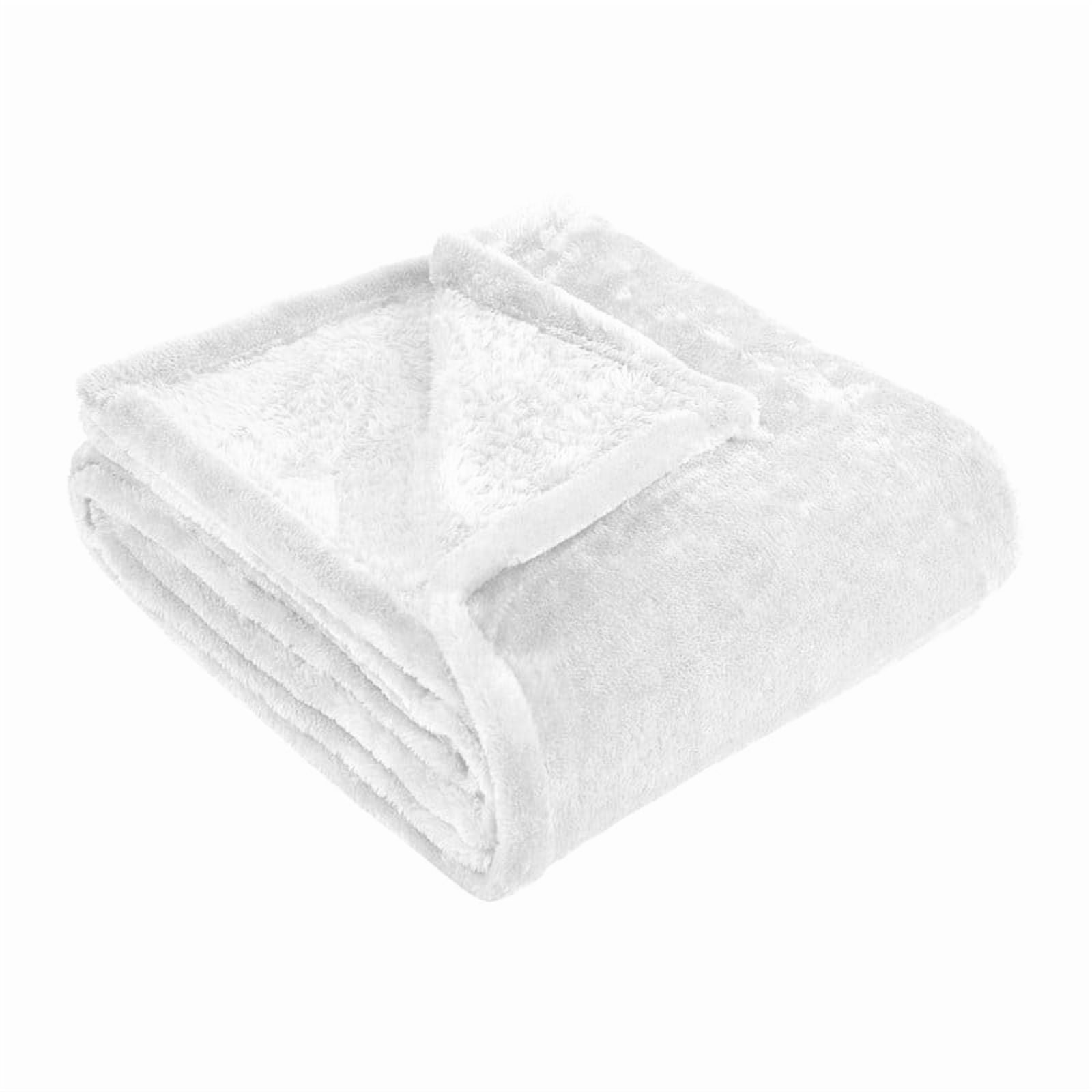 Superior Super Soft Plush Fleece Blanket 90" x 106", Bed & Couch Blankets, King, White