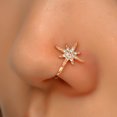 thumbnail image 3 of 1 pieza de cobre falso Piercing nariz anillo mariposa corona estrella corazón Clip en la nariz oreja Clip brazalete pendiente para mujer regalo joyería del cuerpo Nez, 3 of 5