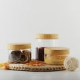 thumbnail image 4 of Clear Plastic Jar with Wooden Lid For Storage of Grains Nuts Biscuits and❄, 4 of 9