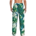 thumbnail image 3 of Daiia Peacock And Flowers Men's Sleep Pant with Pockets and Drawstring,Pajama Pants-Large, 3 of 9