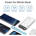 thumbnail image 3 of Cargador portátil para teléfono móvil Power Bank de 10000 mAh, batería externa con 2 salidas USB 2,4 A y entrada USB C, compatible con Huawei iPhone 12 11 X, 3 of 4