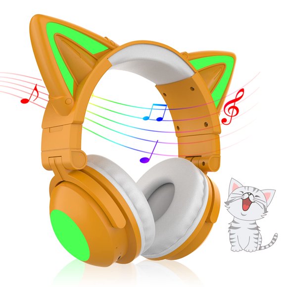Auriculares Bluetooth con orejas de gato plegables y LED E-Greetshopping