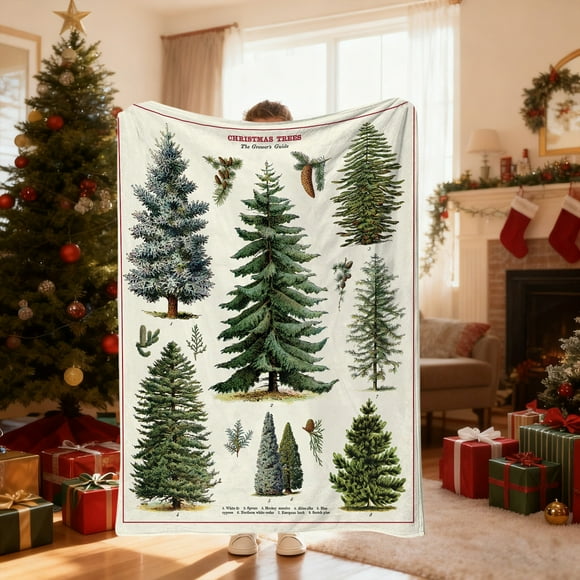 Christmas Polyester Blanket Sofa Cover Multicolor 39x30in | Soft Warm Cozy Throw with Gift Box Snowflake Pattern | Machine Washable Decorative Holiday Décor