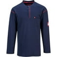 thumbnail image 3 of Portwest FR02 Mens Bizflame Flame Resistant Henley Long Sleeves Work Sweatshirt Navy, 5X-Large, 3 of 3