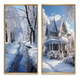 thumbnail image 2 of Designart "Serene Snowy Winter II" Winter Landscape Framed Wall Art Set Of 2 - White Landscapes Framed Canvas Set For Living Room Decor, 2 of 6