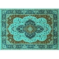 thumbnail image 1 of Ahgly Company Indoor Rectangle Oriental Turquoise Blue Industrial Area Rugs, 8' x 12', 1 of 4