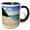 Black/White, variant on 3drose, Lovers Beach, Nevis with St. Kitts on Horizon-ca32 Gjo0033 - Greg Johnston, 11oz Two-tone Red Mug