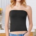 thumbnail image 2 of Solid‑Color Long Bandeau Bra Soft Stretchy Strapless Tube Top No‑Roll‑Up Everyday Basic Layering Undershirt, 2 of 3