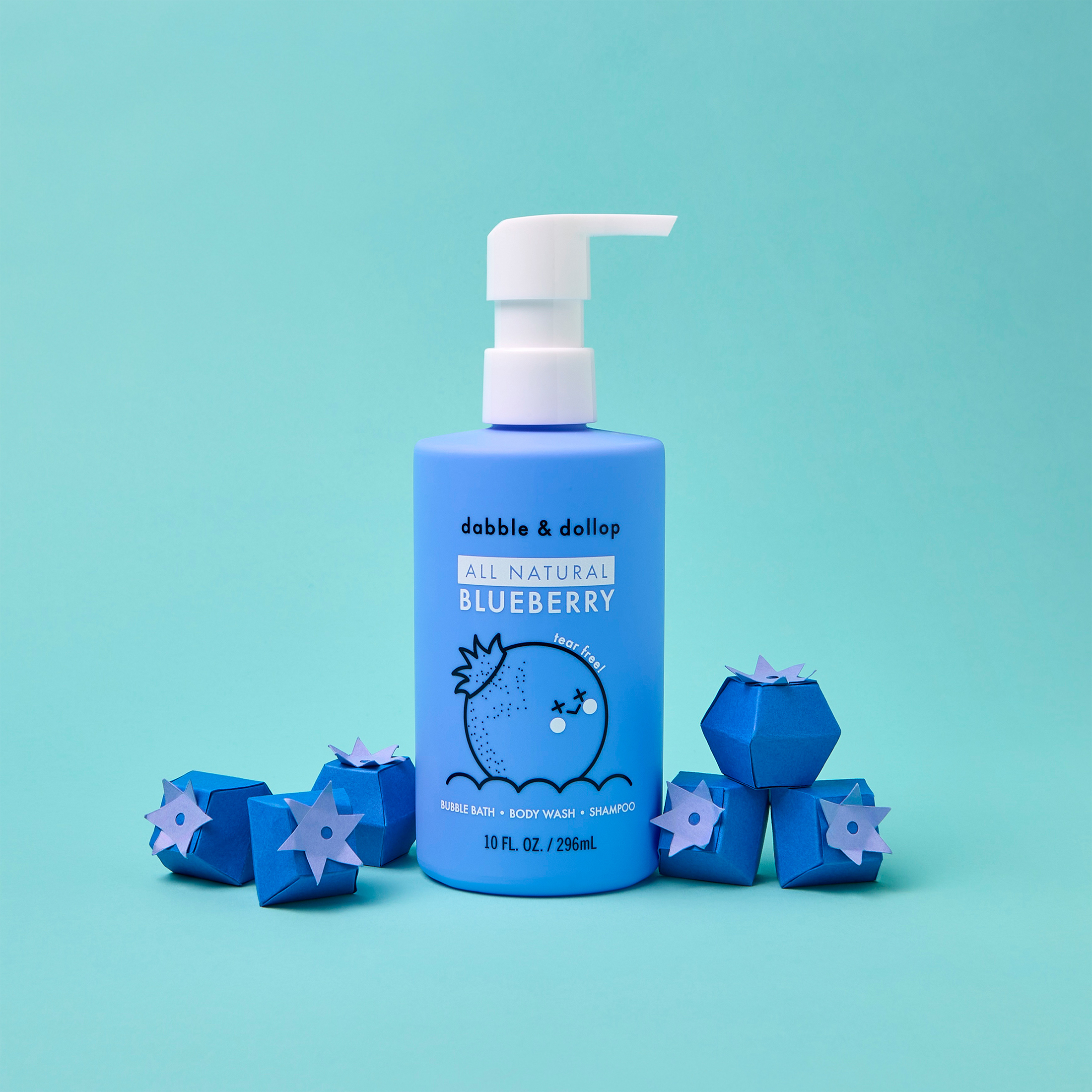 Dabble & Dollop Blueberry 3-in-1 Shampoo, Body Wash & Bubble Bath, 10 fl oz