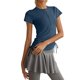 thumbnail image 1 of Camiseta de manga corta con media cremallera para correr y hacer yoga, con efecto adelgazante y que absorbe la humedad, ideal para hacer ejercicio., 1 of 4