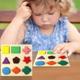 thumbnail image 2 of PVCS Wooden Educational Puzzle Toy Matching Board For Children Geometry Design Gift for Kids, 2 of 5